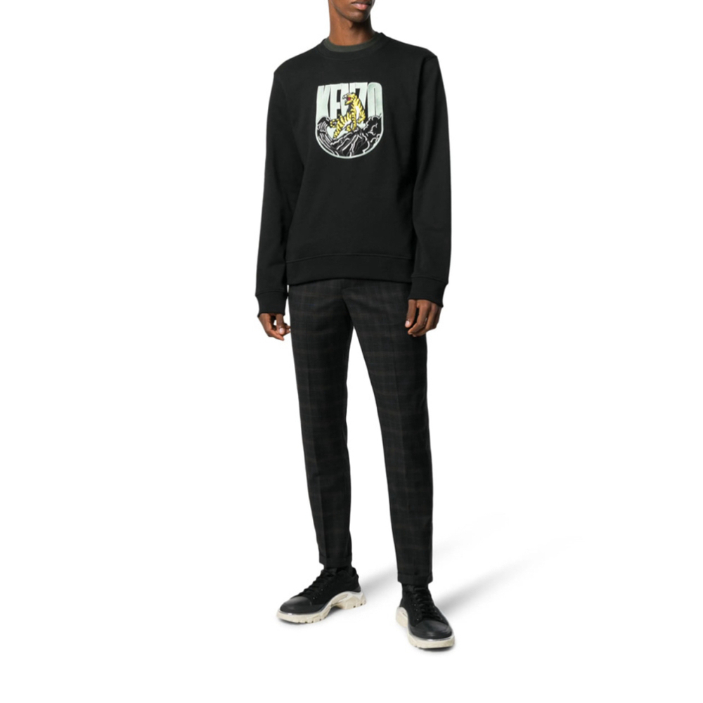 Kenzo Tiger Mountain Crewneck Black Sweatshirt Mens Medium